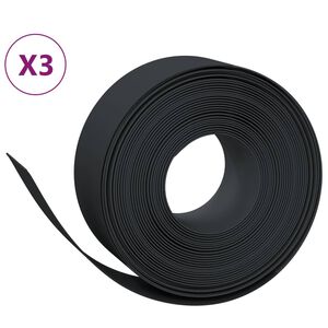 vidaXL Sodo apvadai, 3vnt., juodas, 10m, 20cm, polietilenas
