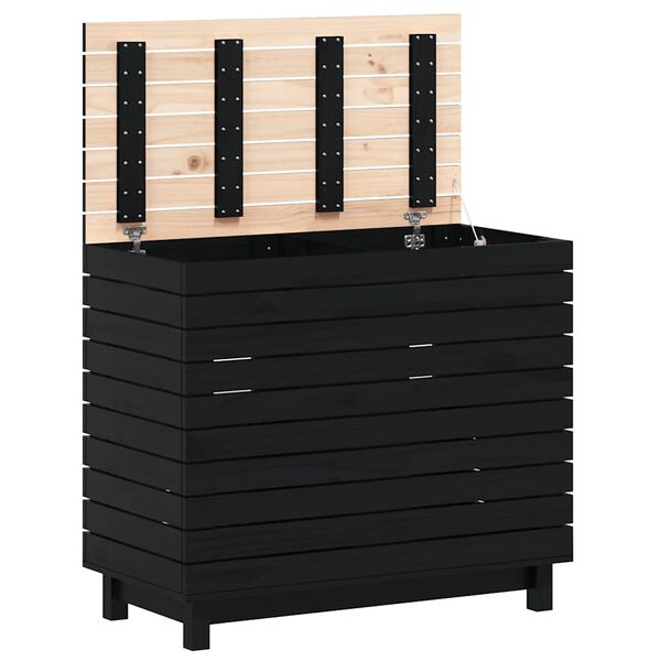 vidaXL Skalbinių krepšys, 88,5x44x76cm, pušies medienos masyvas