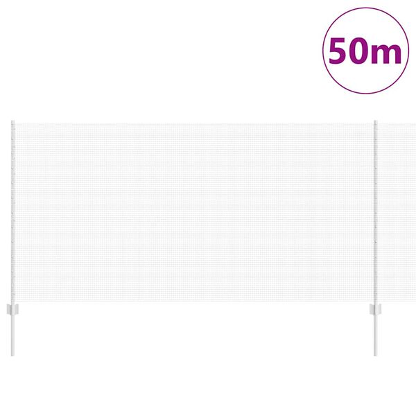 vidaXL Tvora su stulpais Sidabro 1,2 x 50 m Plienas