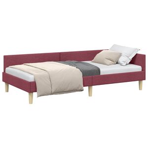 vidaXL Kampinė lovos konstrukcija Vyno raudona 80 x 200 cm audinys