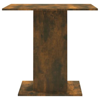 vidaXL Valgomojo stalas, dūminio ąžuolo, 80x80x75cm, apdirbta mediena