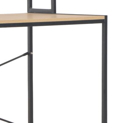 vidaXL Kompiuterio stalas, juodos ir ąžuolo spalvos, 120x60x138cm