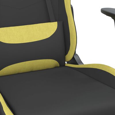 vidaXL Žaidimų kėdė, juodos ir šviesiai žalios spalvos, audinys