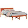 vidaXL Lovos rėmas Ruda 135 x 190 cm Pu&scaron;ies medienos masyvas