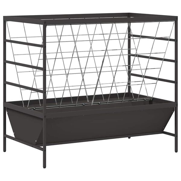 vidaXL Gyvulių šėriklas Juoda 100 x 60 x 90 cm Šaltai valcuita plienas