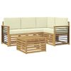 vidaXL Lauko sofos komplektas 5 pcs Balta ir kreminė Poliesteris