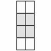 vidaXL Stumdomos durys, juodos, 76x205cm, grūdintas stiklas/aliuminis