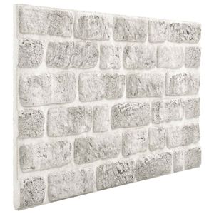 vidaXL Sienų plok&scaron;tės 10 vnt. 100 x 50 cm &Scaron;viesiai pilka EPS putos