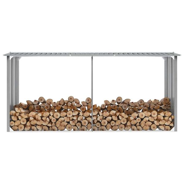 vidaXL Sodo malkinė, galvanizuotas plienas, 330x92x153cm, pilka