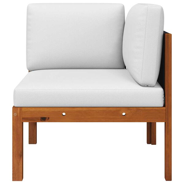 vidaXL Kampinė sodo sofa su pagalvėlėmis, akacijos mediena ir virvė