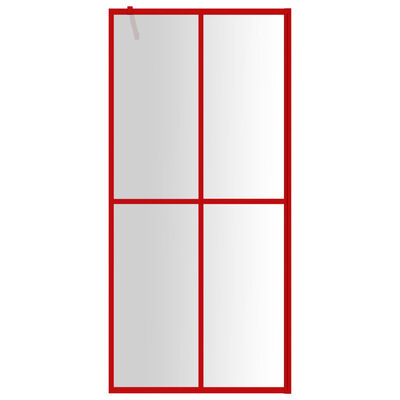 vidaXL Dušo sienelė su skaidriu raudonu ESG stiklu, 80x195cm