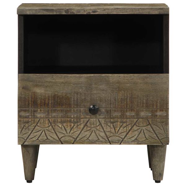 vidaXL Spintelės prie lovos 2 vnt &scaron;viesiai pilka medžio masyvo mango