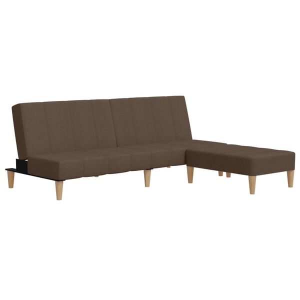 vidaXL Dvivietė sofa-lova su pakoja, taupe spalvos, audinys