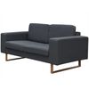 vidaXL dvivietė medžiaginė sofa, tamsiai pilkos spalvos