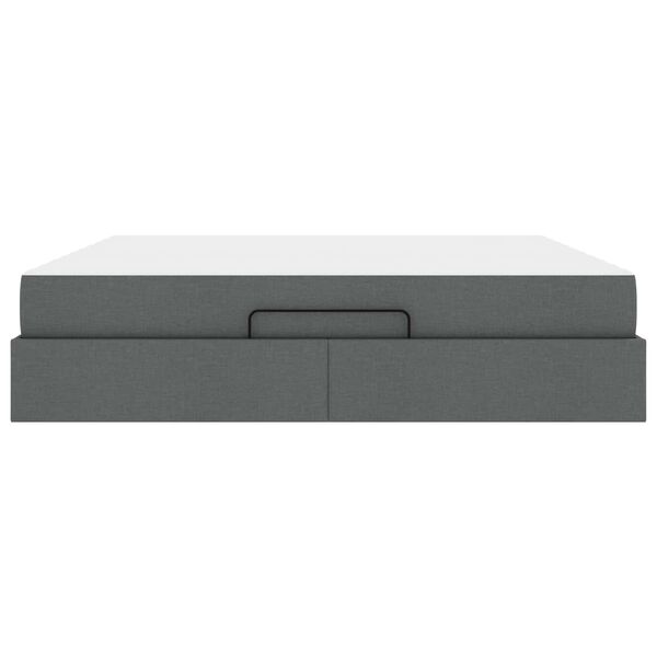 vidaXL Lovos rėmas su čiužiniu su čiužiniu 2 pcs Blanki pilka audinys