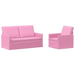 vidaXL Sofos komplektas 2 pcs Rožinė Audinys