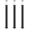 vidaXL Stulpeliniai &scaron;viestuvai su lizdu, 3 vnt., 110 cm, juodi, IP44