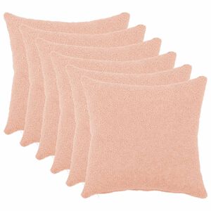 vidaXL Pagalvėlės užvalkalas 6 pcs HEERLEN Rožinė 30 x 30 cm Boucl&eacute;