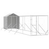 vidaXL Lauko voljeras &scaron;unims su stogu, sidabrinis, 2x10x2,5m, plienas