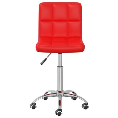 vidaXL Pasukamos valgomojo kėdės, 2vnt., raudonos, dirbtinė oda
