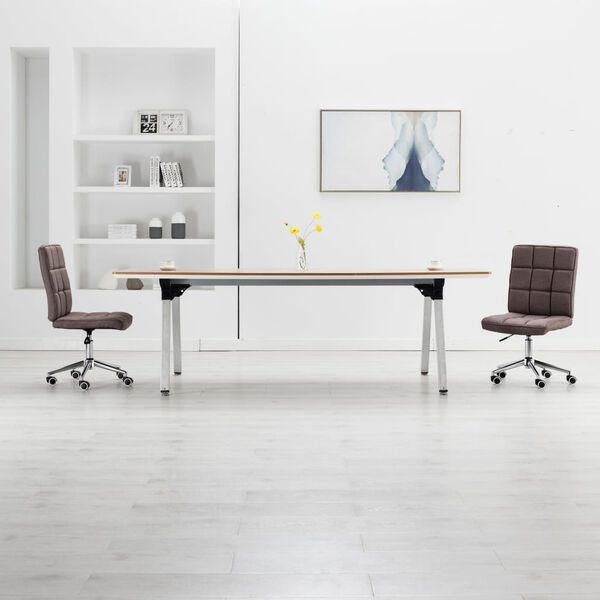 vidaXL Valgomojo kėdės, 2vnt., taupe spalvos, audinys