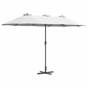 vidaXL Sodo skėtis Smėlio 370 x 197 x 239 cm Poliesteris ir aliuminis