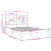 vidaXL Lovos rėmas, juodas, 150x200cm, medienos masyvas, didelis