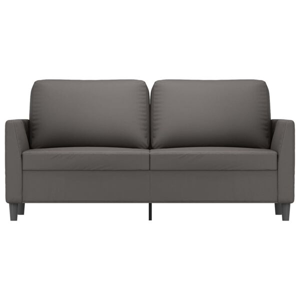 vidaXL Dvivietė sofa, pilkos spalvos, 140cm, dirbtinė oda