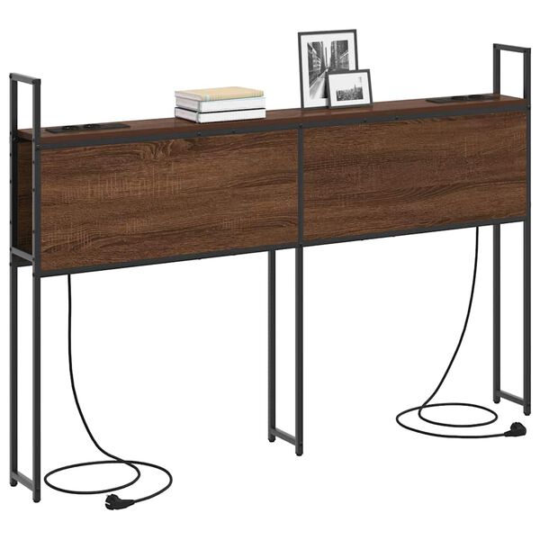 vidaXL Saugojimo Lovos Atlo&scaron;as su Įkrovimo Stotimi ruda ąžuolo 150 cm