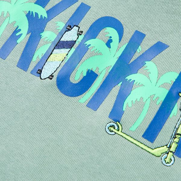 Vaiki&scaron;kas sportinis megztinis, &scaron;viesios chaki spalvos, 128 dydžio