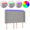 vidaXL Galvūgalis su LED, &scaron;viesiai pilkas, 147x16x118/128cm, audinys
