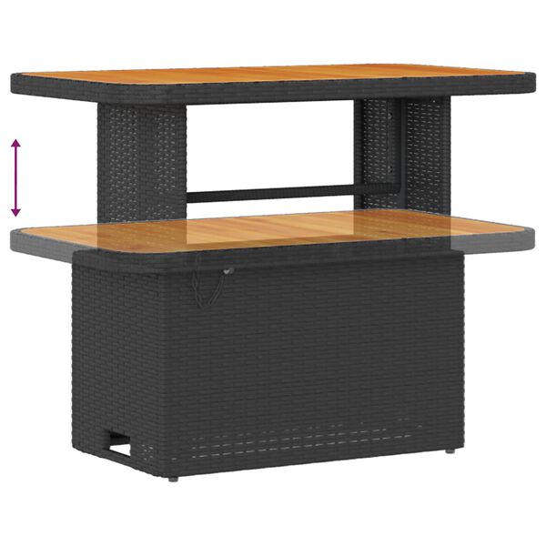 vidaXL Sodo Sofų Rinkinys 10 pcs Juoda poliratanas