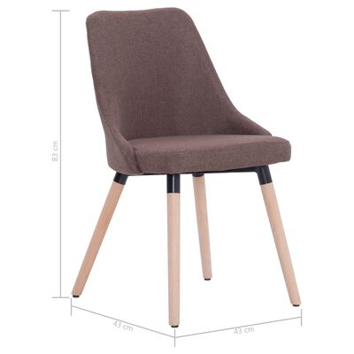 vidaXL Valgomojo kėdės, 2vnt., rudos spalvos, audinys