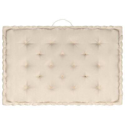 vidaXL Grindų/paletės pagalvėlės, 3vnt., smėlio spalvos, medvilnė