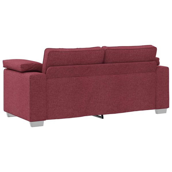 vidaXL Sofa 140cm Vyno raudona audinys