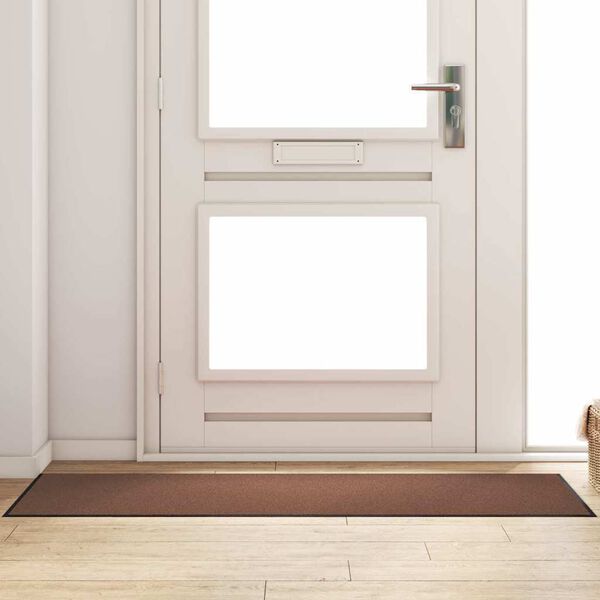 vidaXL Durų kilimėlis Kita Ruda ir juoda 60 x 180 cm