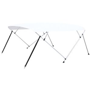 vidaXL Bimini vir&scaron;aus stogelis, baltas, 243x(230-244)x137cm, 4 lankai