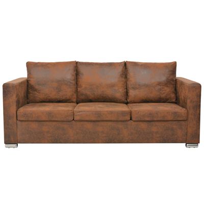 vidaXL Trivietė sofa, 191x73x82cm, dirbtinė zomšos oda