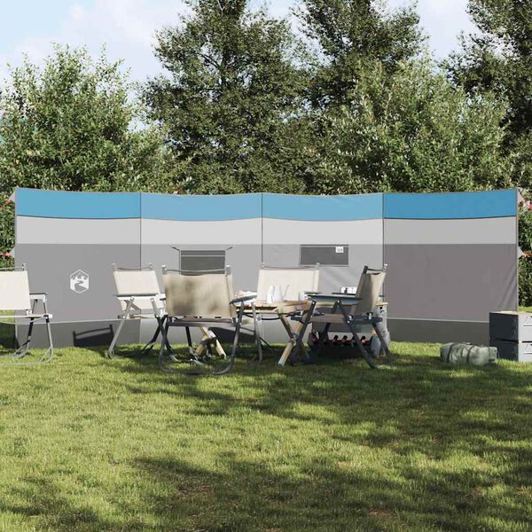vidaXL Stovyklavimo uždanga nuo vėjo, mėlyna, 510x153 cm