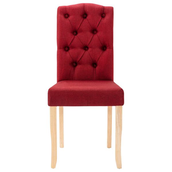 vidaXL Valgomojo kėdės, 4vnt., raudonojo vyno, audinys