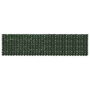 vidaXL Balkono ekranas su lapais Tamsiai žalia 400 x 100 cm