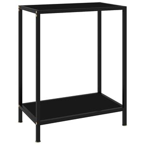 vidaXL Konsolinis staliukas, juodas, 60x35x75cm, grūdintas stiklas