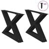 vidaXL Kavos staliuko kojelės, 2 vnt., juodos, 60x(30-31,3) cm, plienas