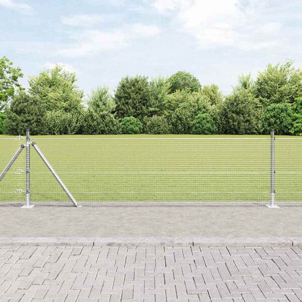 vidaXL Tvorelės stulpas Sidabro 10 x 0,6 m (16 x 16 mm tinklas)
