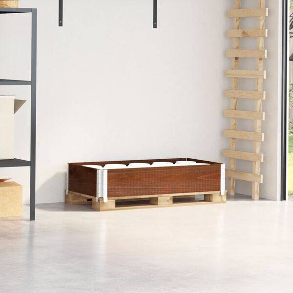 vidaXL Padėklų apvadas, rudas, 100x50cm, pu&scaron;ies medienos masyvas