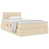 vidaXL Lova su daiktų laikymo vieta ir čiužiniu Kremas 120 x 200 cm