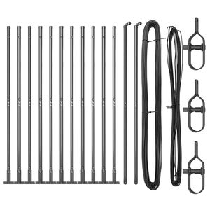 vidaXL Tvorelės stulpas 13 pcs Pilka Plienas