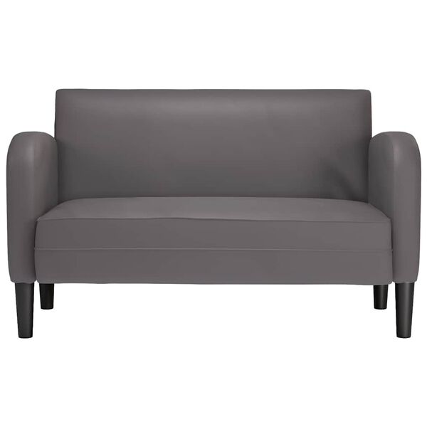 vidaXL Loveseat sofa, pilka, 110cm, dirbtinė oda