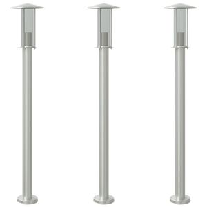 vidaXL Lauko &scaron;viestuvas, 3vnt., sidabrinė, 100cm, nerūdijantis plienas