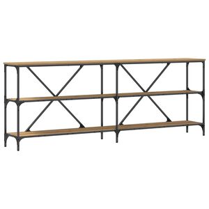 vidaXL Konsolinis stalas su lentyna Meistrų ąžuolas 200 x 30 x 75 cm